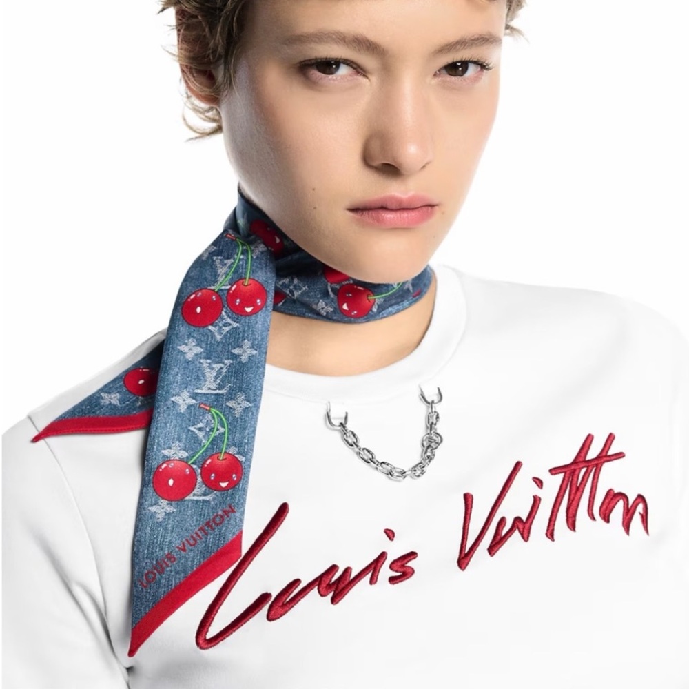 🆕❤️ Louis Vuitton LV X TM Denim Cherry Cerise Bandeau